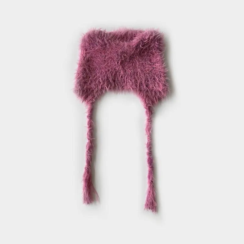 Solid Color Cute Sweet String Tie Knit Hat YH3050