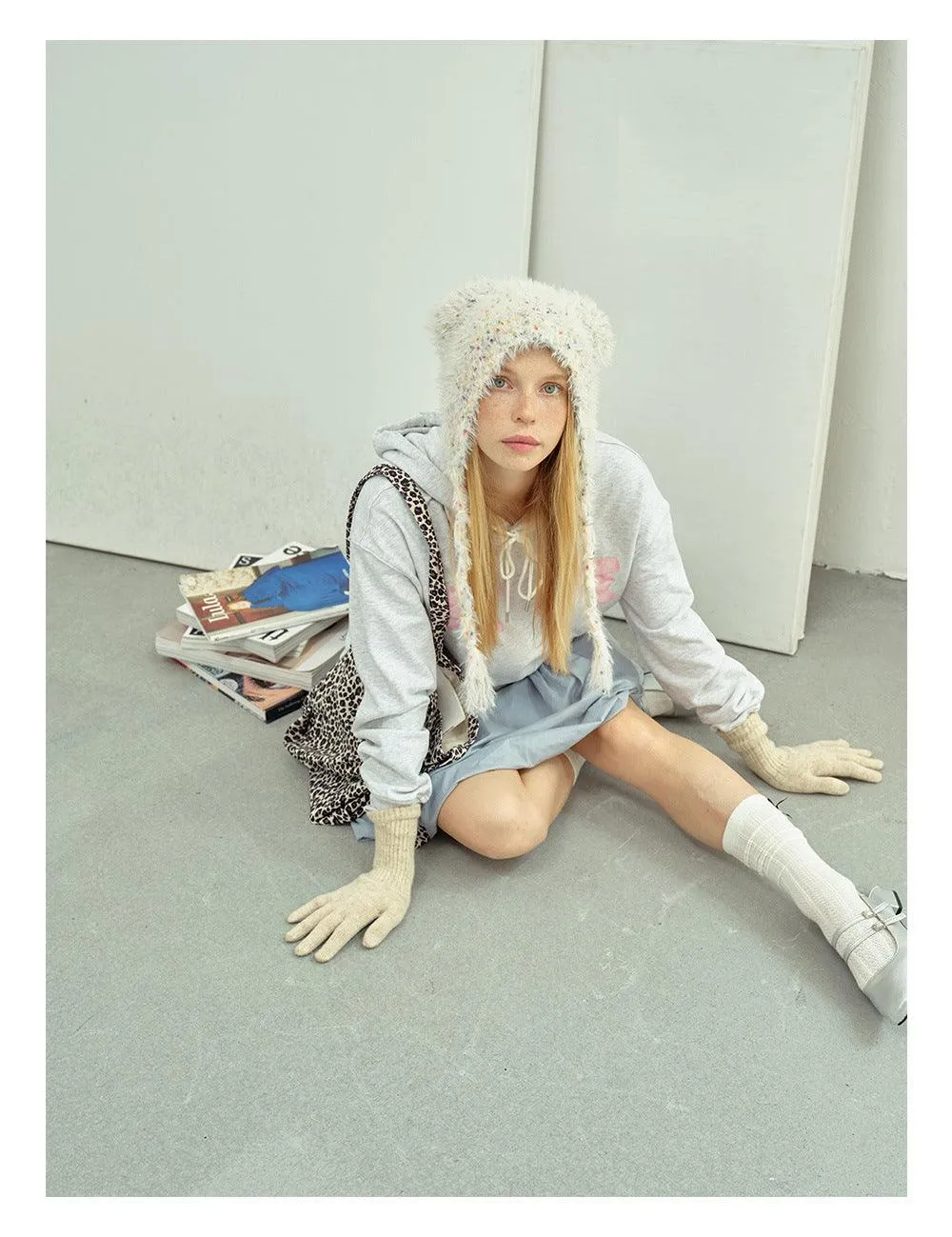 Solid Color Cute Sweet String Tie Knit Hat YH3050