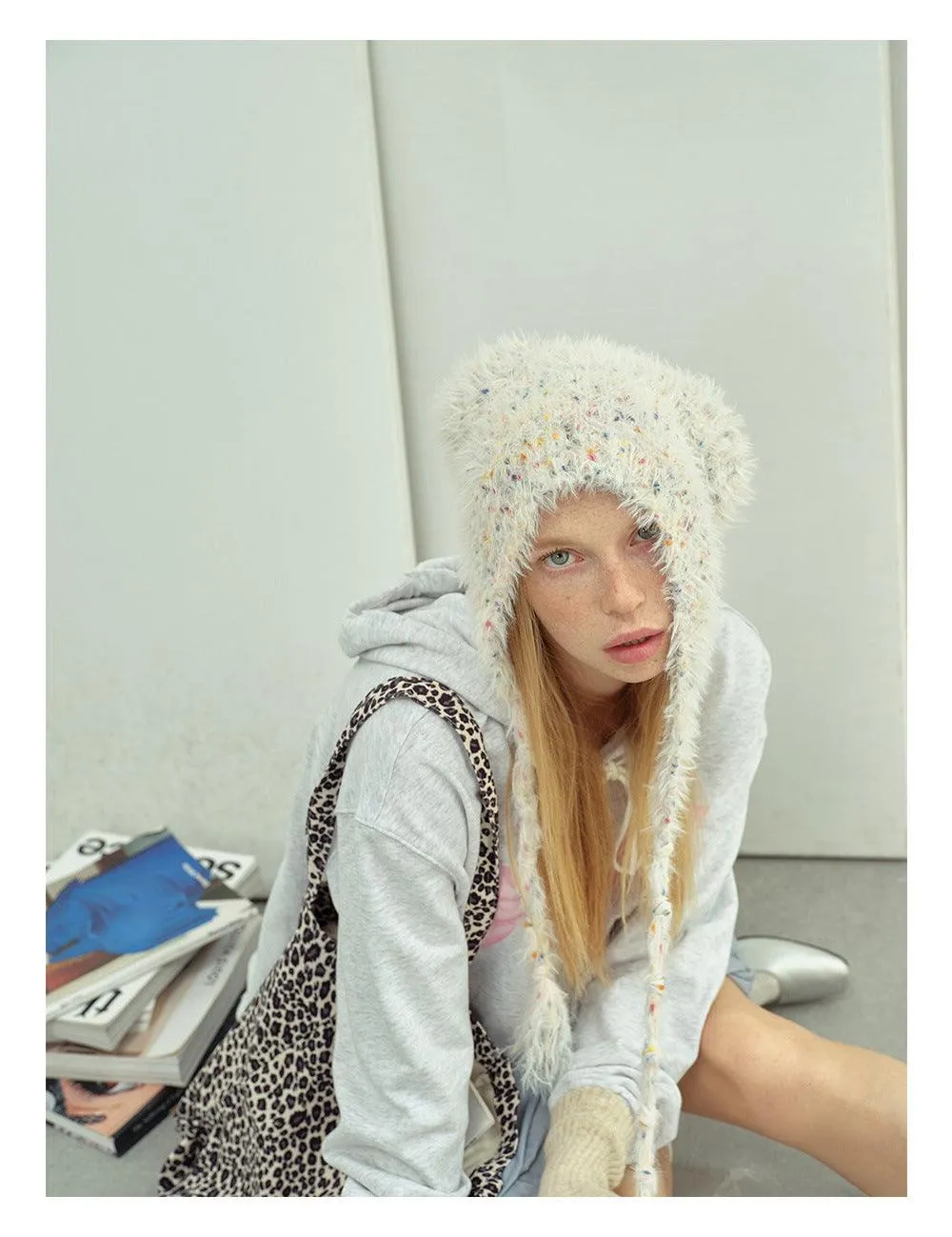 Solid Color Cute Sweet String Tie Knit Hat YH3050