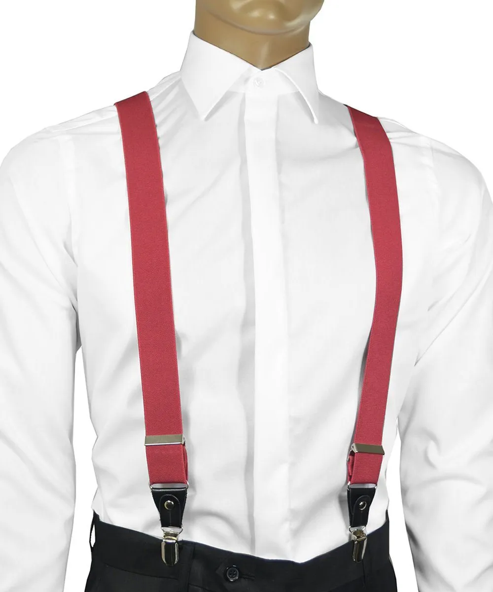 Solid Coral Men's Suspenders