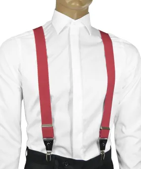 Solid Coral Men's Suspenders