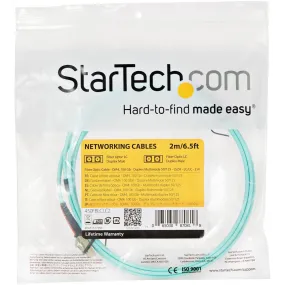 Startech.Com 2M (6Ft) Lc/Upc To Lc/Upc Om4 Multimode Fiber Optic Cable, 50/125Μm Lommf/Vcsel Zipcord Fiber, 100G, Low In