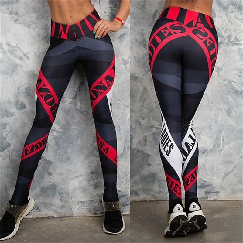 Stylish High-Waisted Women’s Yoga Leggings with Eye-Catching Graphic Designs - Perfect for Gym & Pilates!