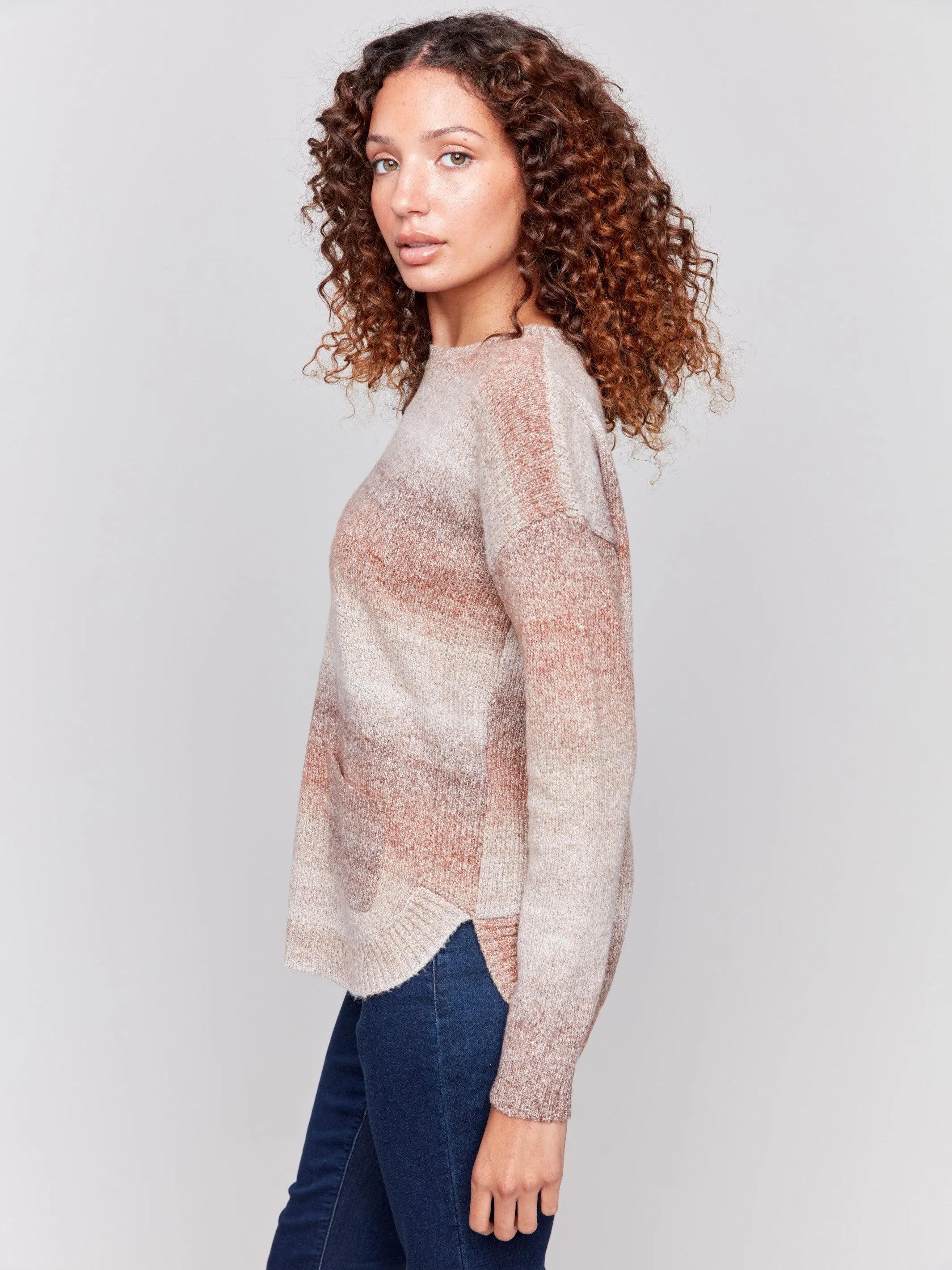 Sweater With Removable Scarf - Timber