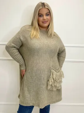 Tallulah Beige Pocket Detail Jumper