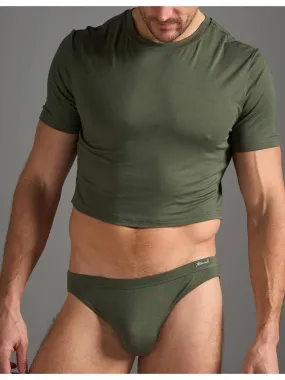 TEAMM8 Body Bamboo Crop Tee - Olive Green