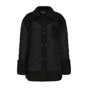 Teddy Quited Coat -Black