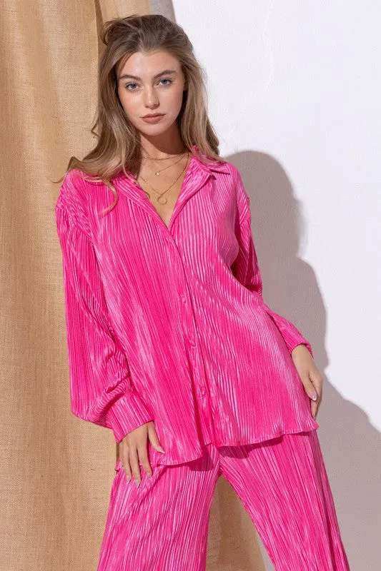 The Pleated Blouse Pants Set