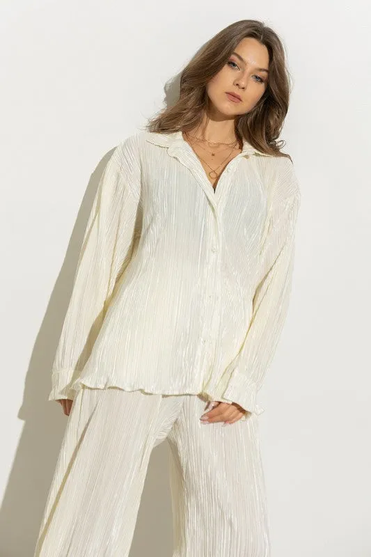 The Pleated Blouse Pants Set