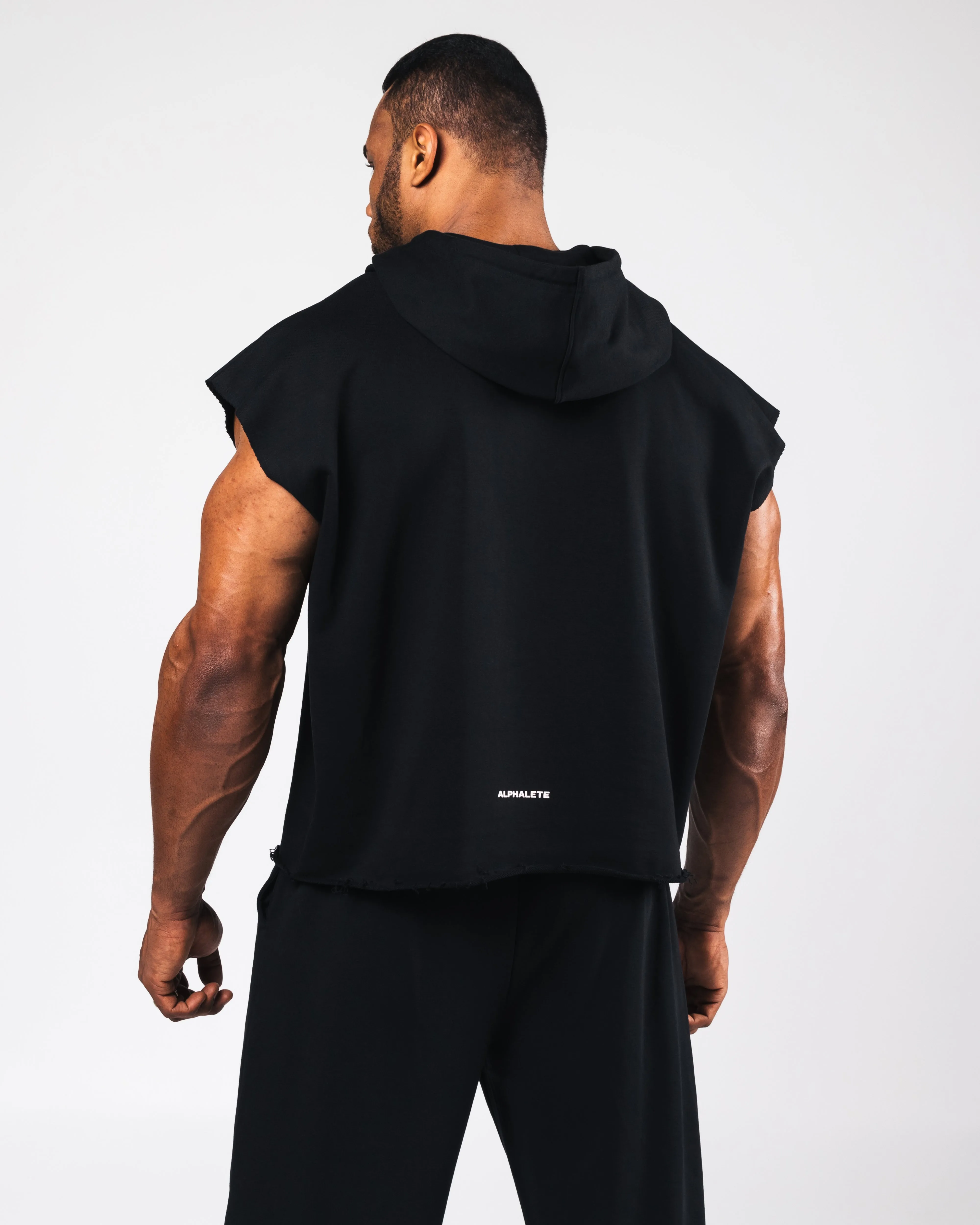 Three Pillar Capped Hoodie - Black