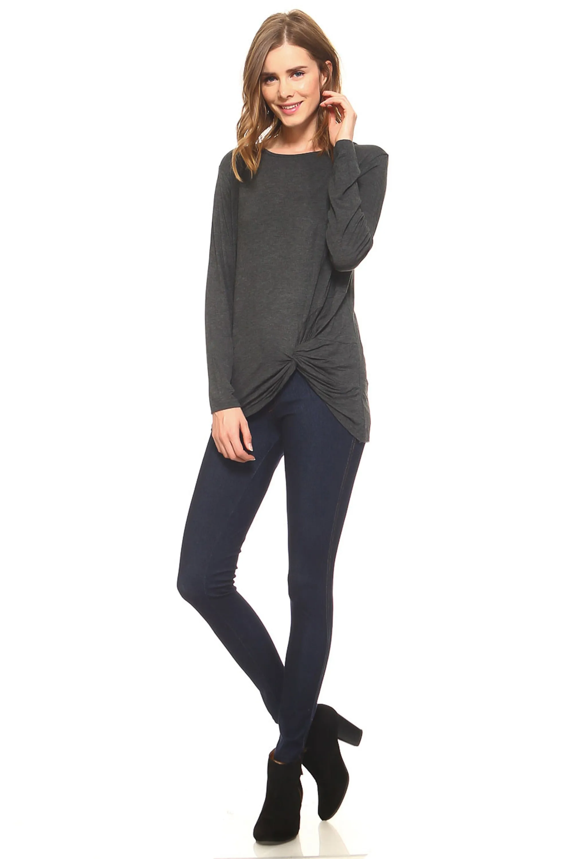 Tied Up In Knots Twisted Hem Knit Top