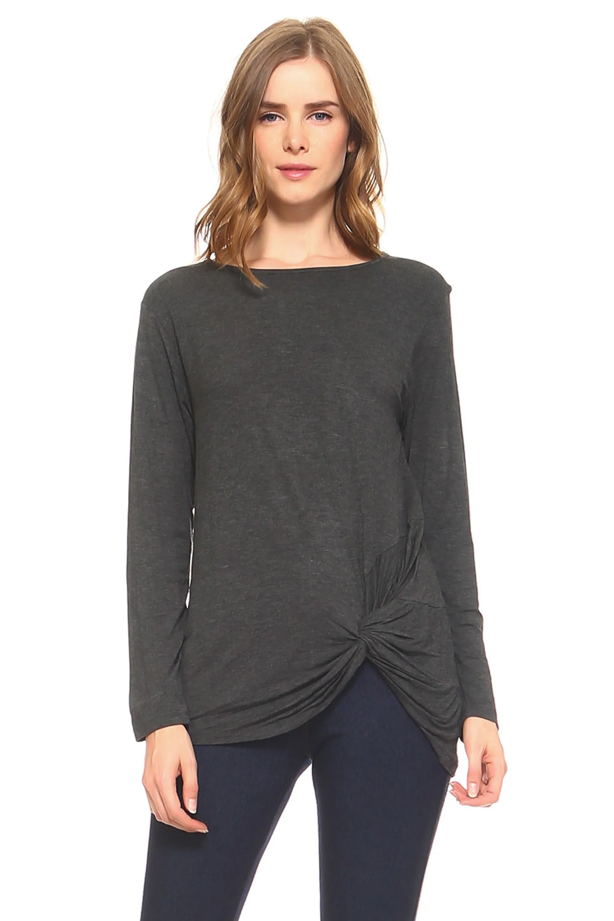 Tied Up In Knots Twisted Hem Knit Top