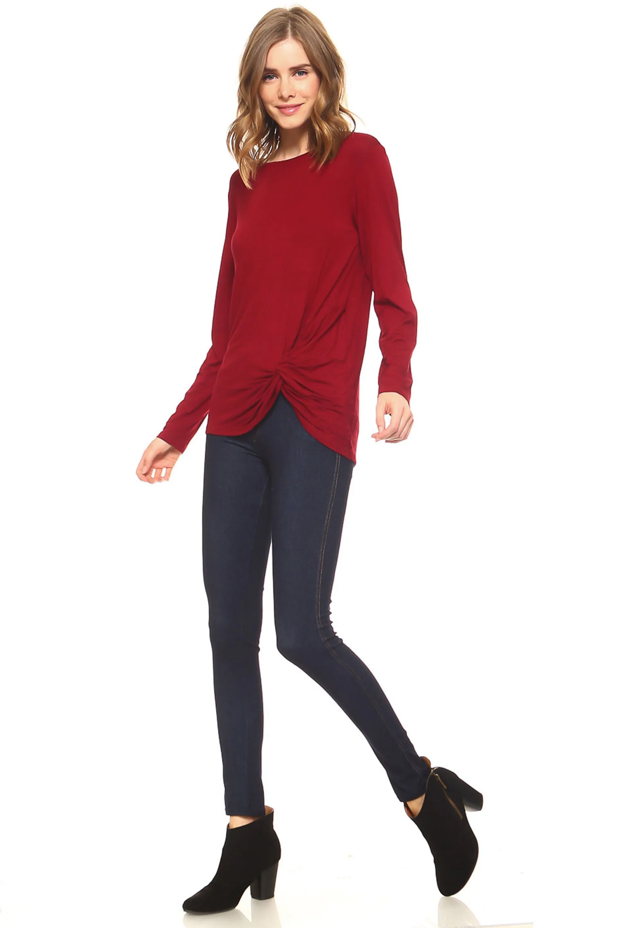 Tied Up In Knots Twisted Hem Knit Top