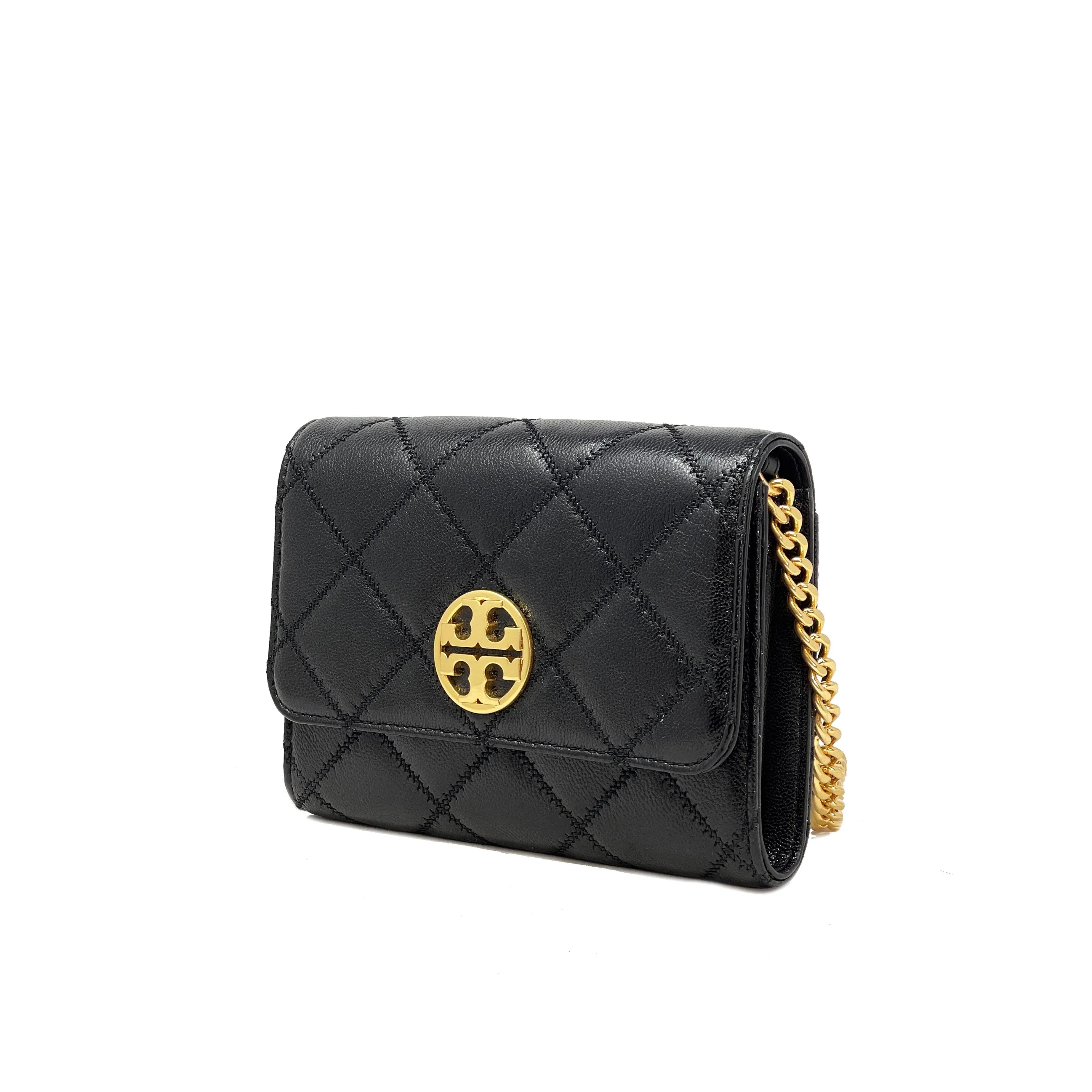 Tory Burch Black Willa Chain Wallet