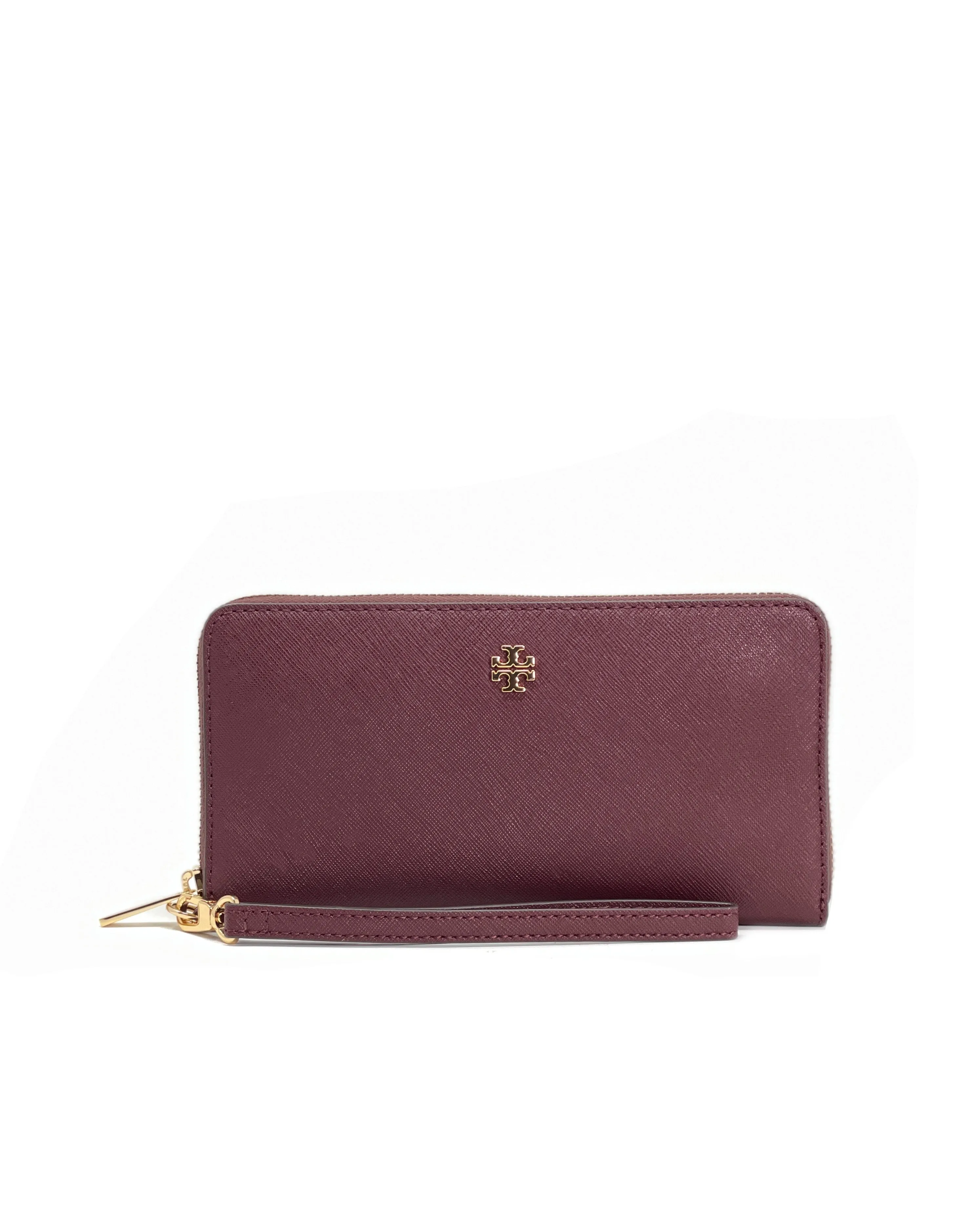 Tory Burch Claret Emerson Wristlet Zip Continental