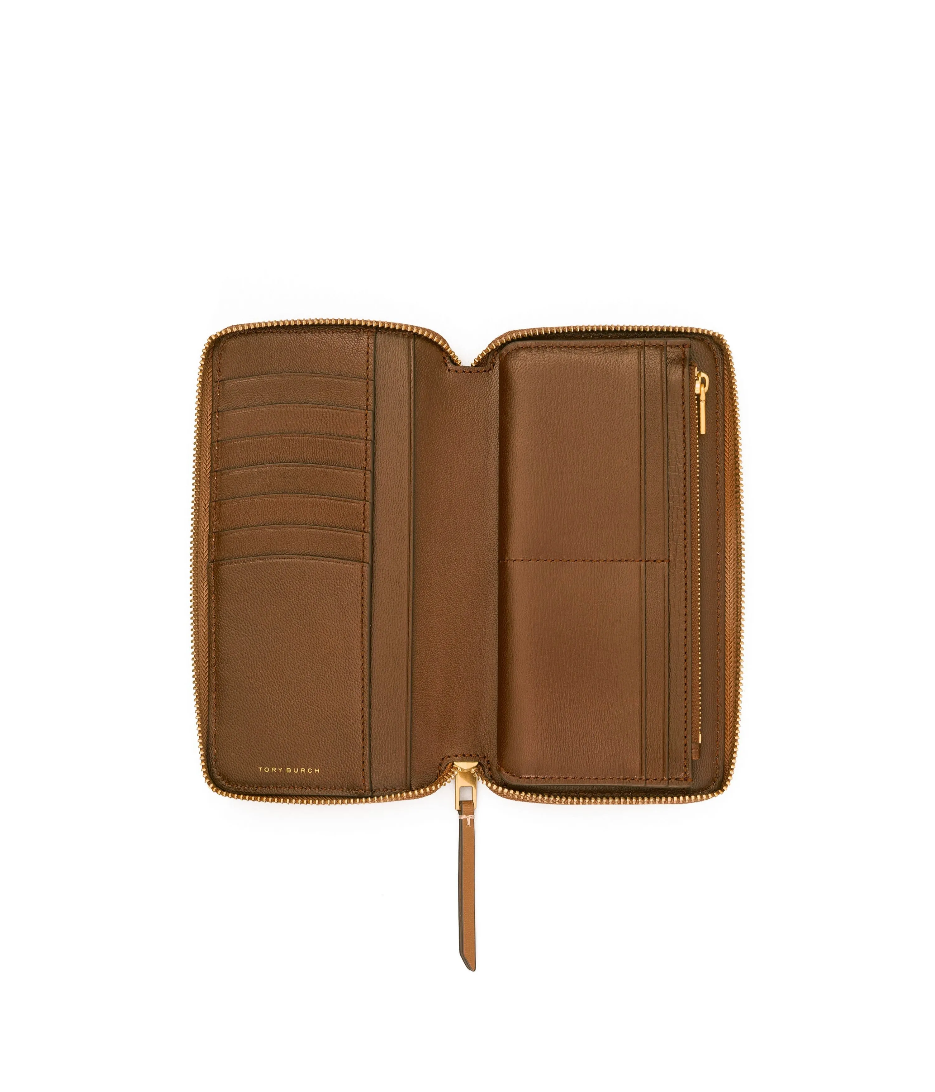 Tory Burch Moose T Monogram Leather Zip Continental Wallet