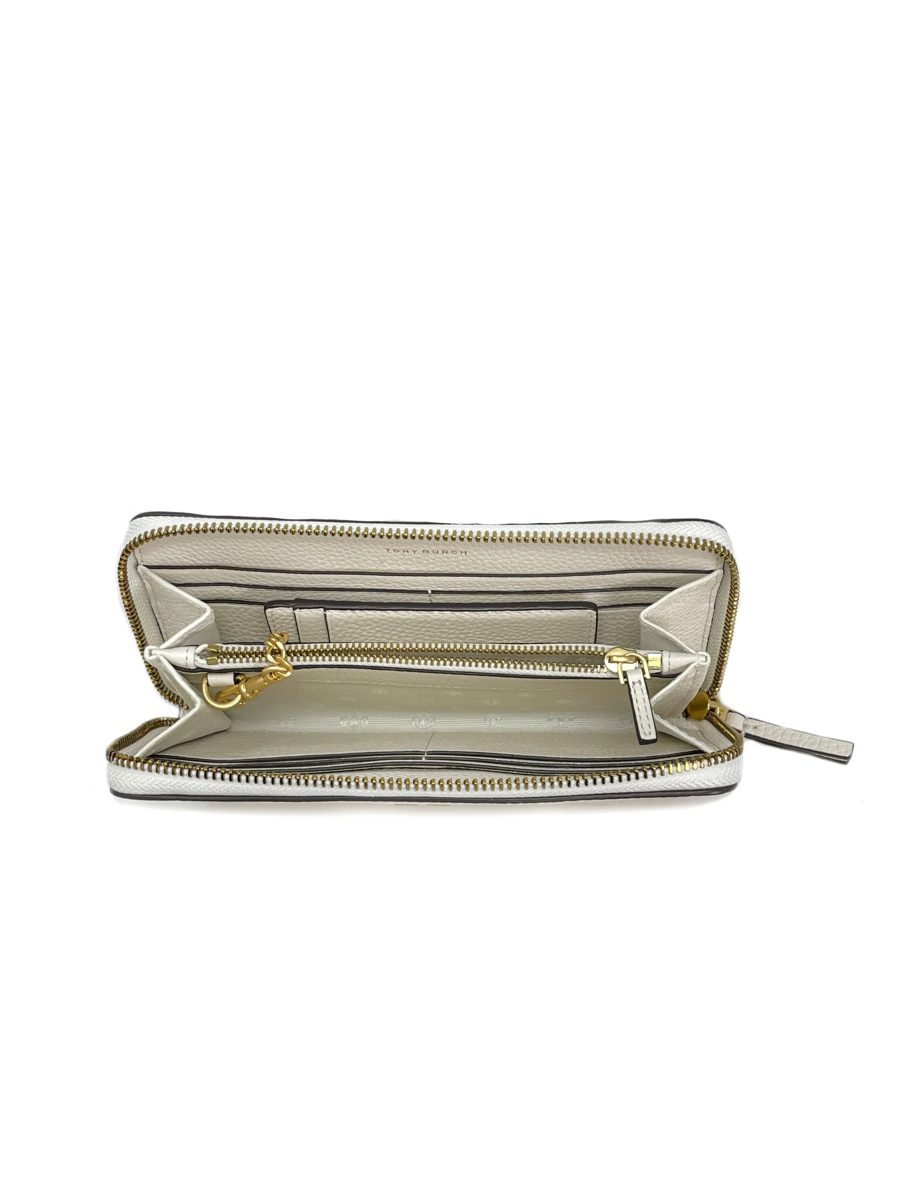 Tory Burch New Ivory Britten Zip Continental