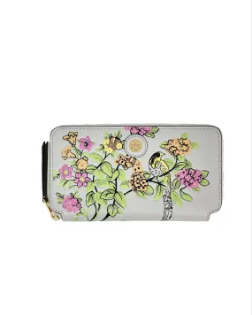 Tory Burch Winter Sage T Monogram High Frequency Leather Zip Continental Wallet