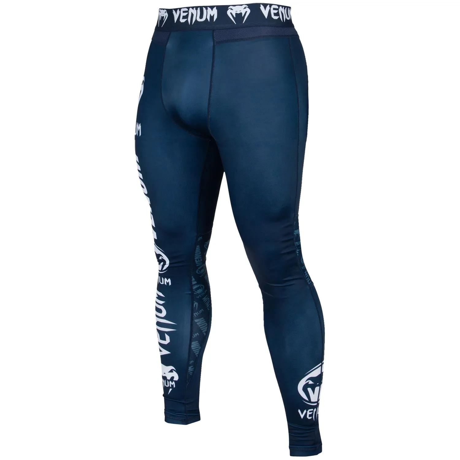 Venum Logos Tights - Navy Blue/White