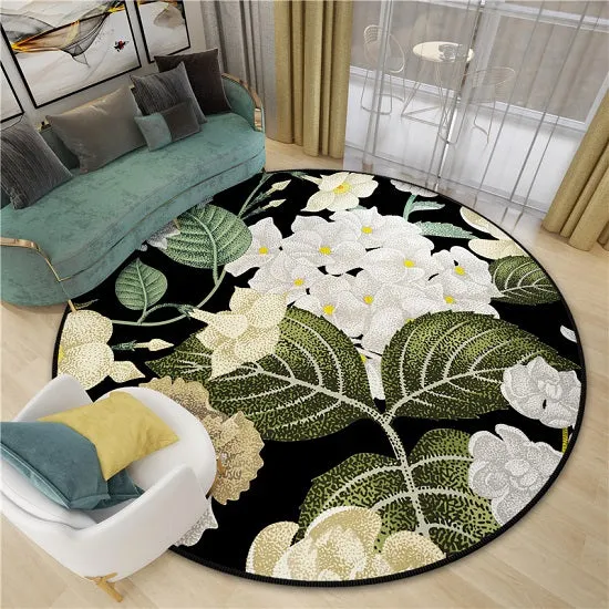 Versace Style Gold Luxury Round Carpets Anti-slip Soft Plush Rugs