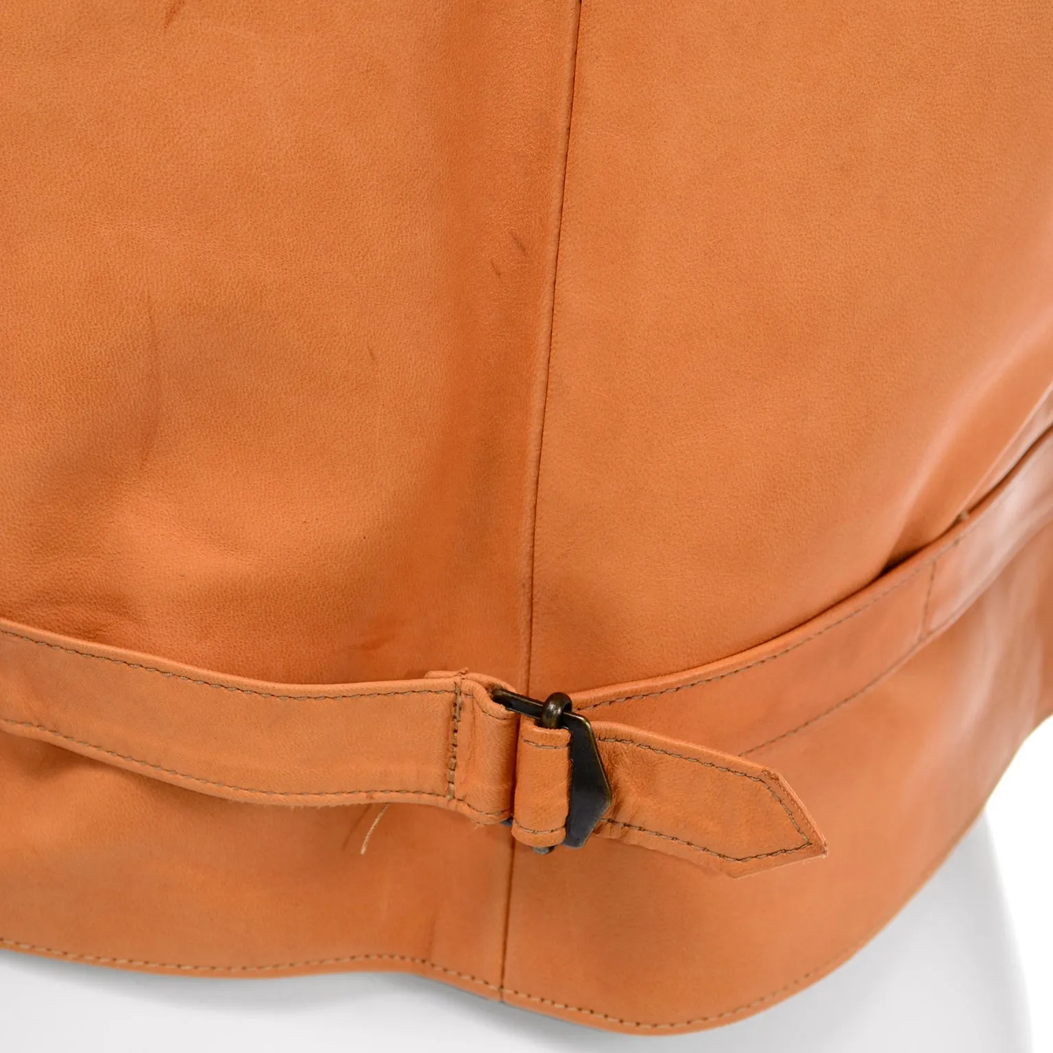 Vintage Ralph Lauren Western Wear Lambskin Leather Vest in Terracotta Brown