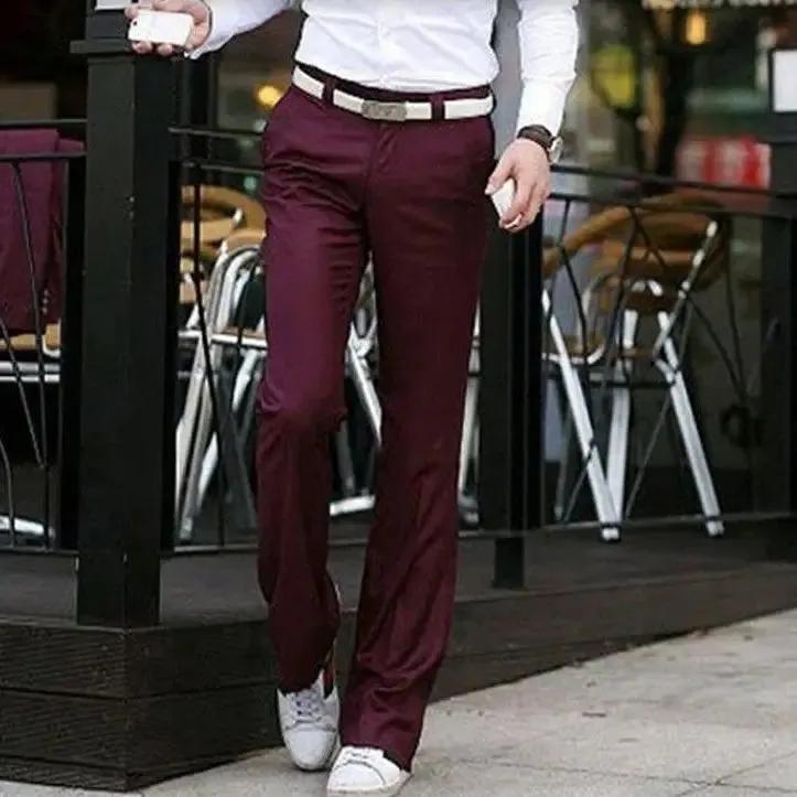 Wiaofellas  -  Wide Leg Male Suit Trousers White Luxury Bell Mouth Draped Flared Fluid Men's Summer Pants Cheap Clothes Offer Korean Style