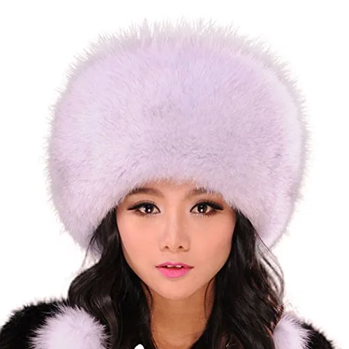 Winter Hats for Women Real Fox Fur Beanie Hat Skullies Cap Womens 13602