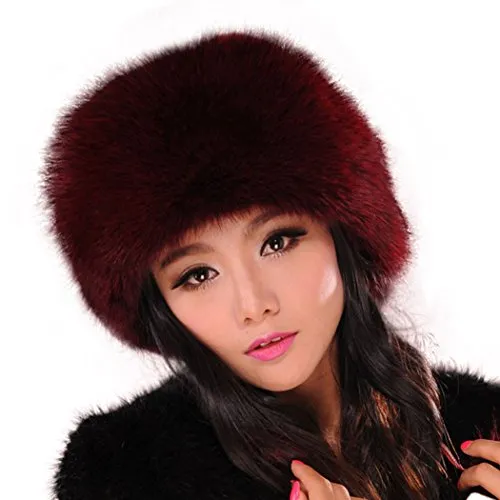 Winter Hats for Women Real Fox Fur Beanie Hat Skullies Cap Womens 13602