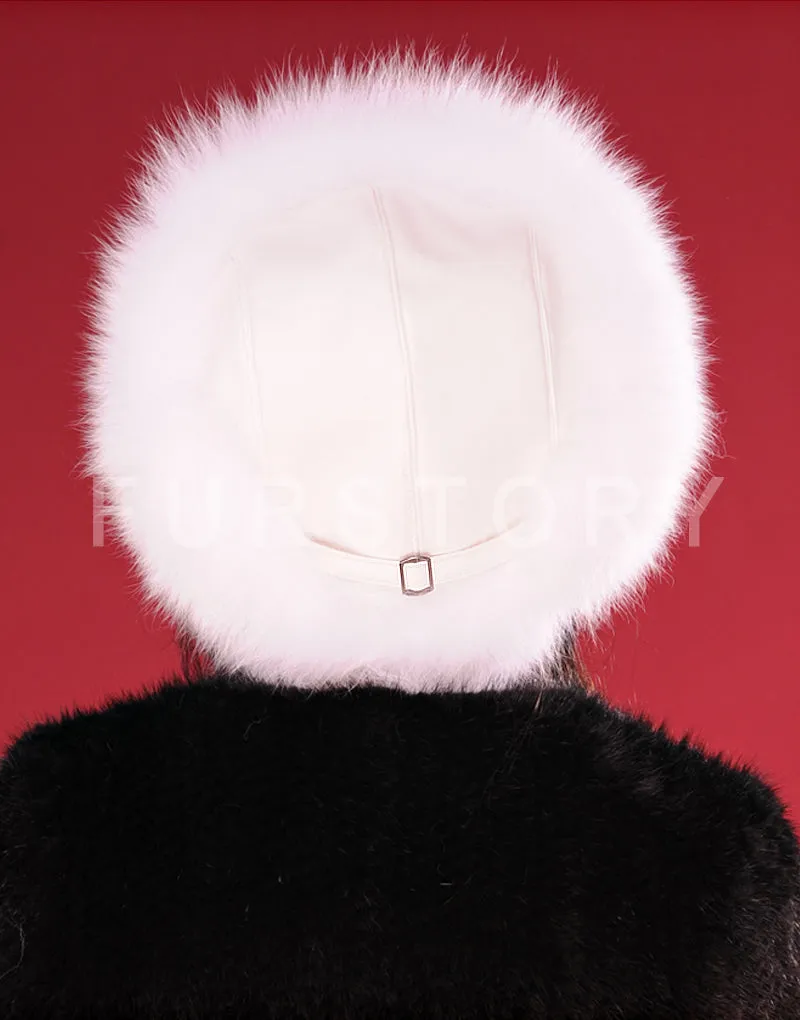 Winter Hats for Women Real Fox Fur Beanie Hat Skullies Cap Womens 13602