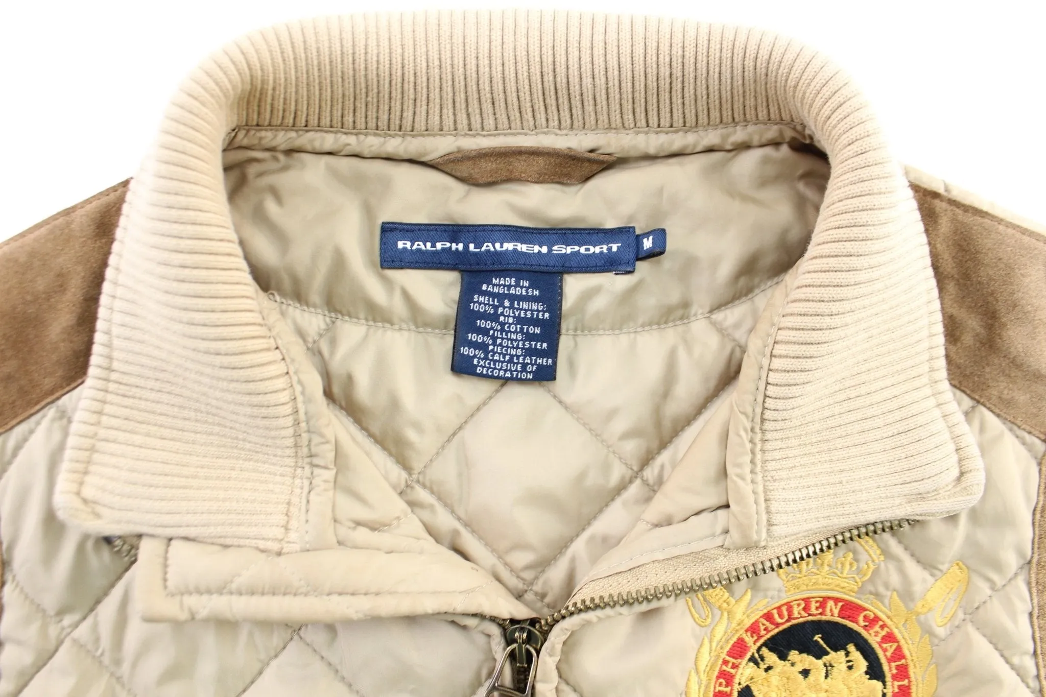 Women's Ralph Lauren Embroidered Gold Zip Up Vest