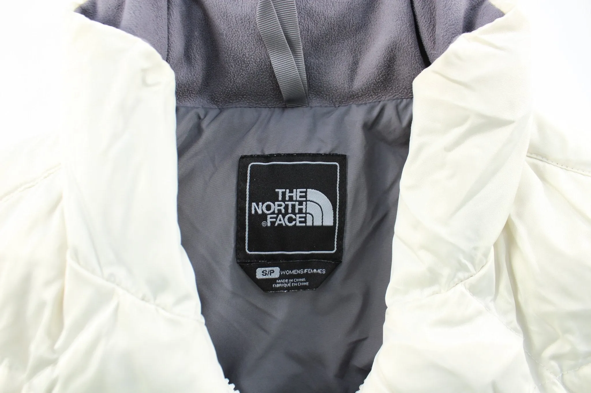 Women's The North Face 550 White Puffer Zip Up Vest