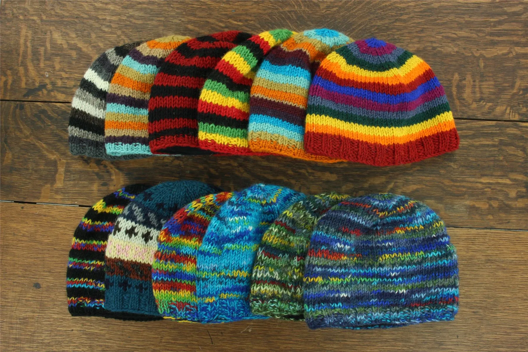 Wool Knit Beanie Hat - SD Dark Blue Mix