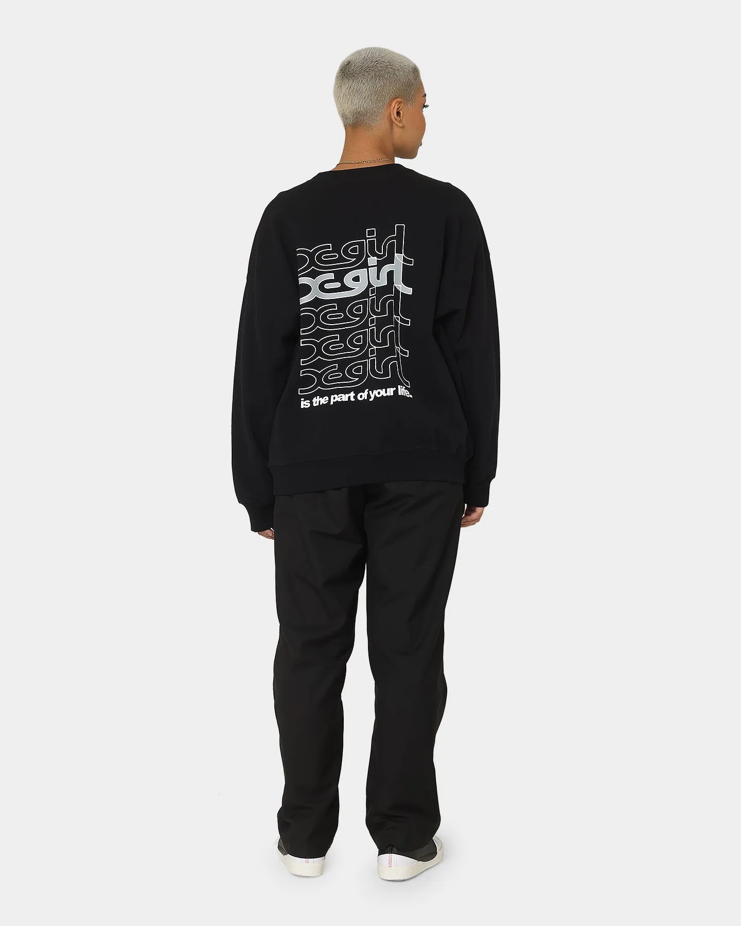 X-Girl Women's Jelly Logo Crewneck Black