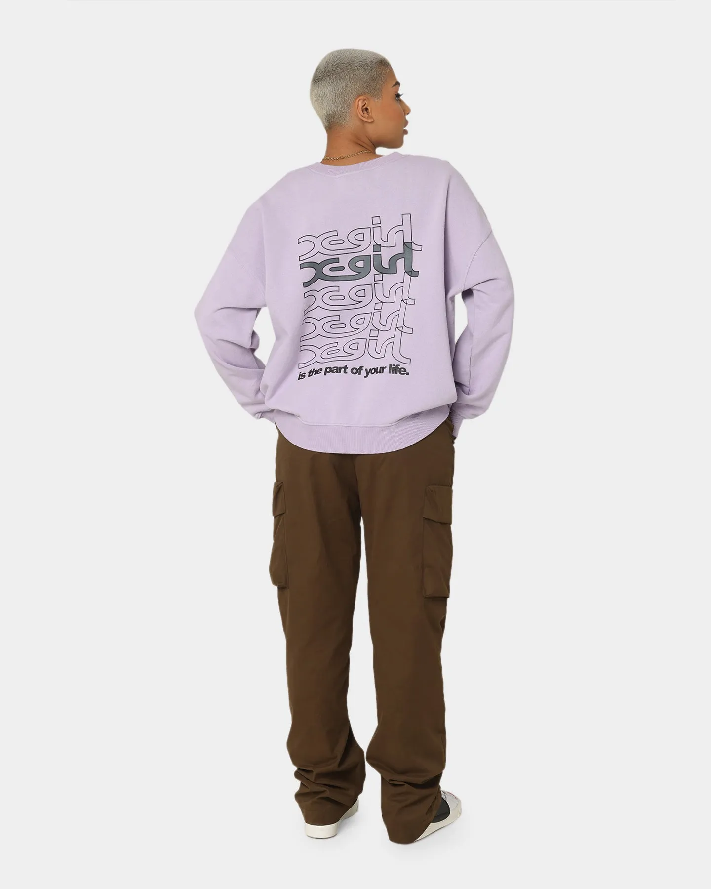 X-Girl Women's Jelly Logo Crewneck Lilac