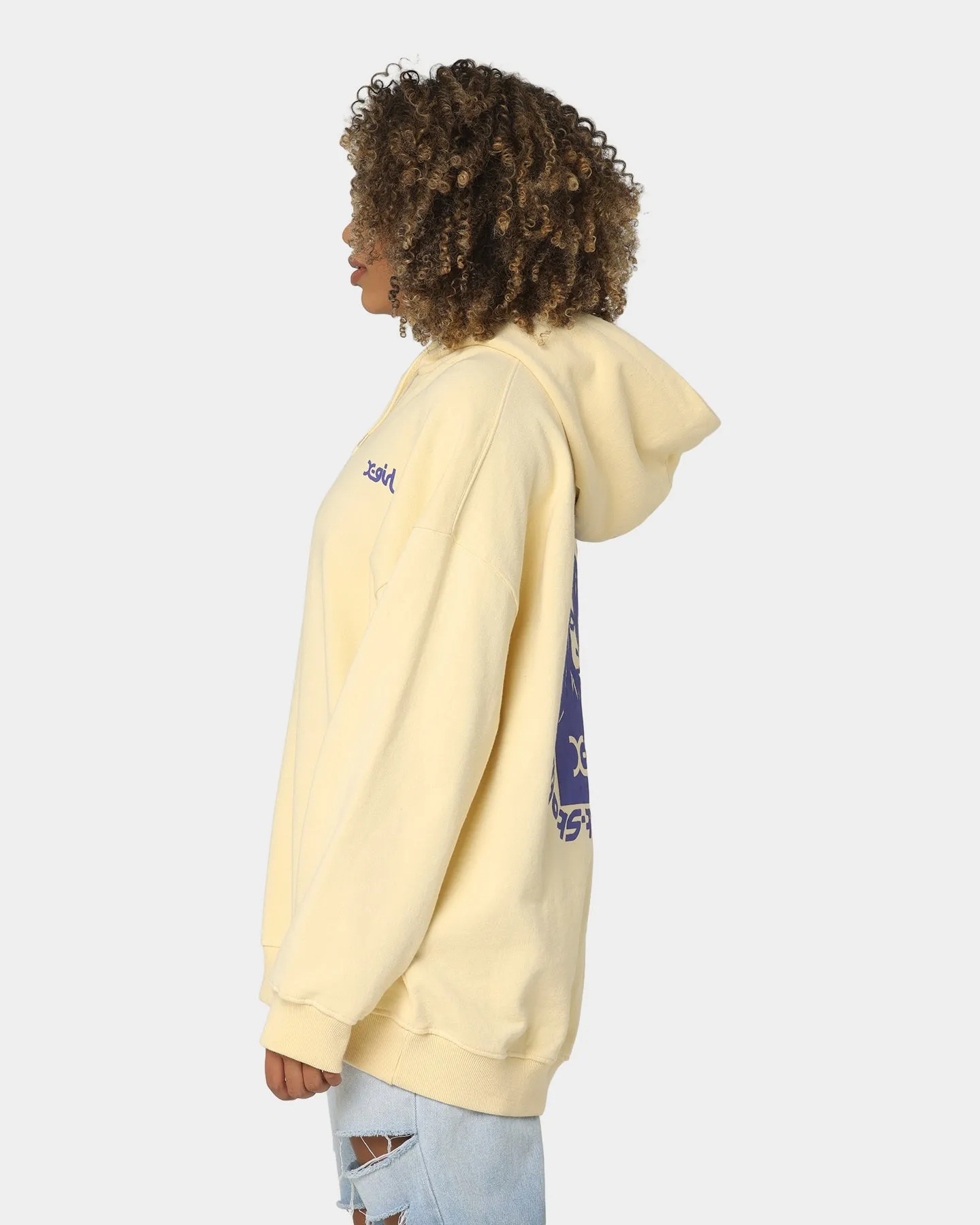 X-Girl Women's Message Face Hoodie Lemon